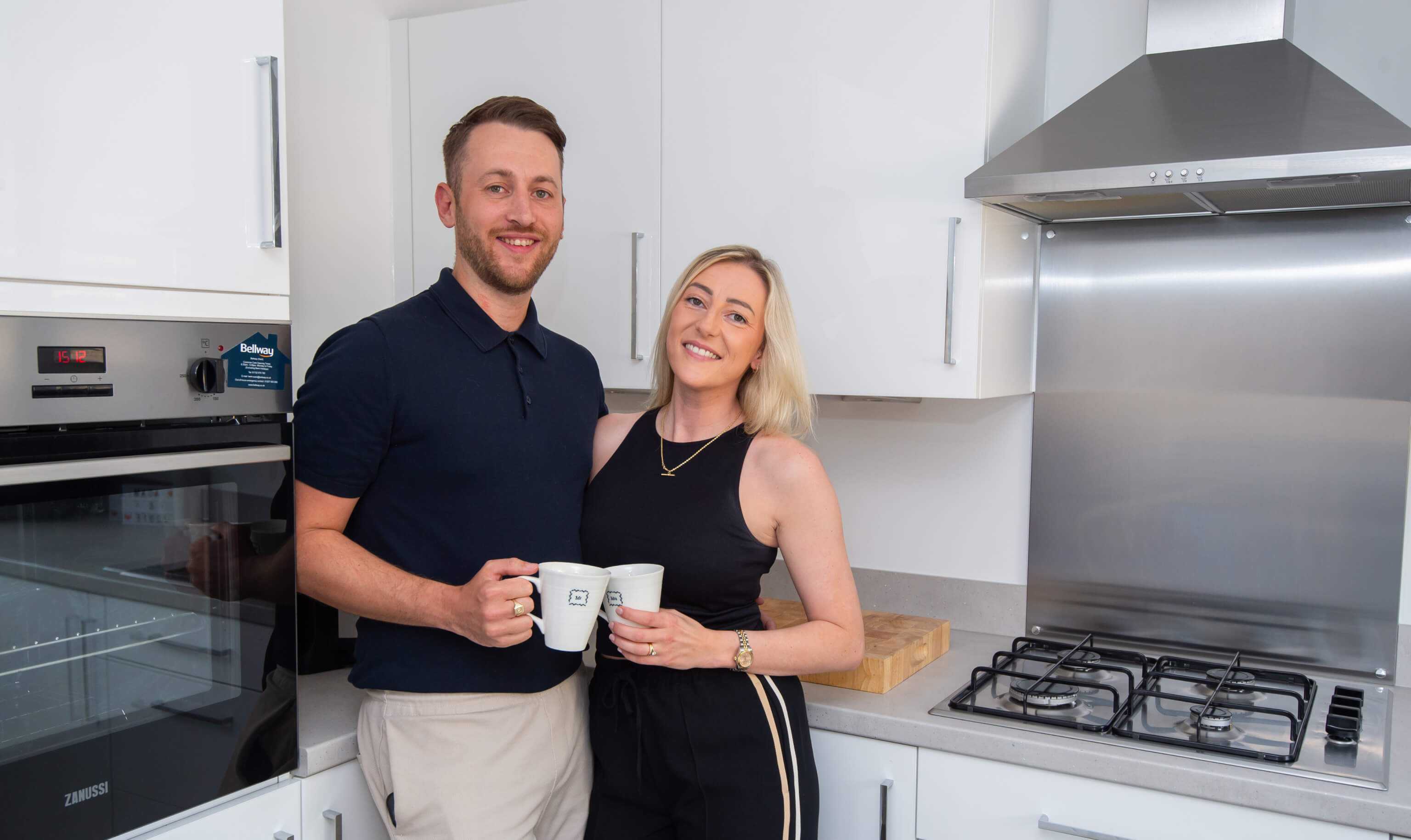 Jodie and Adam in kitchen