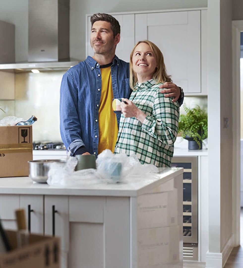 Couple moving into new home